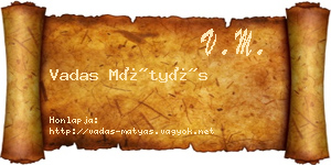 Vadas Mátyás névjegykártya